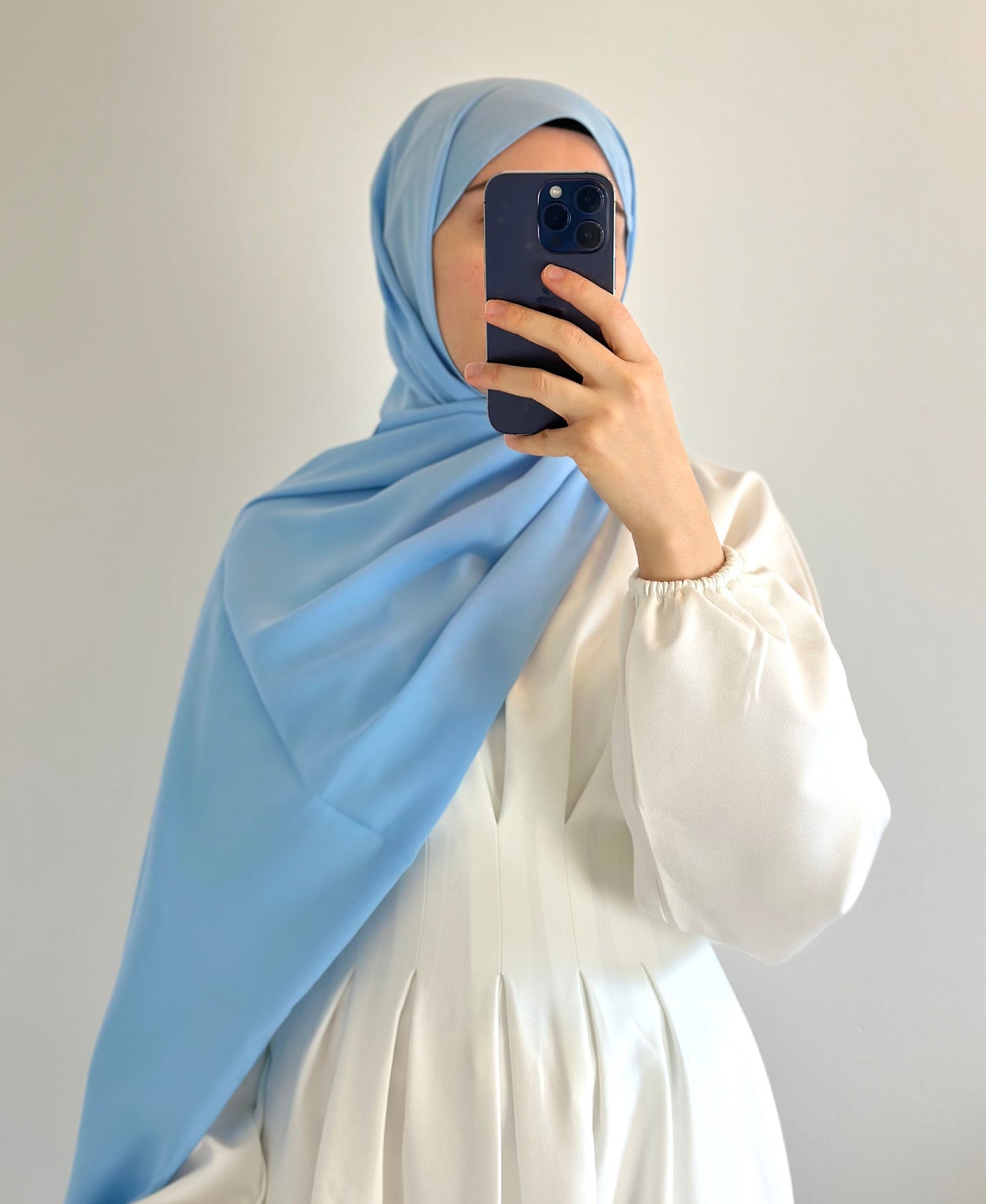 SOIE DE MÉDINE CHÂLE bleu ciel