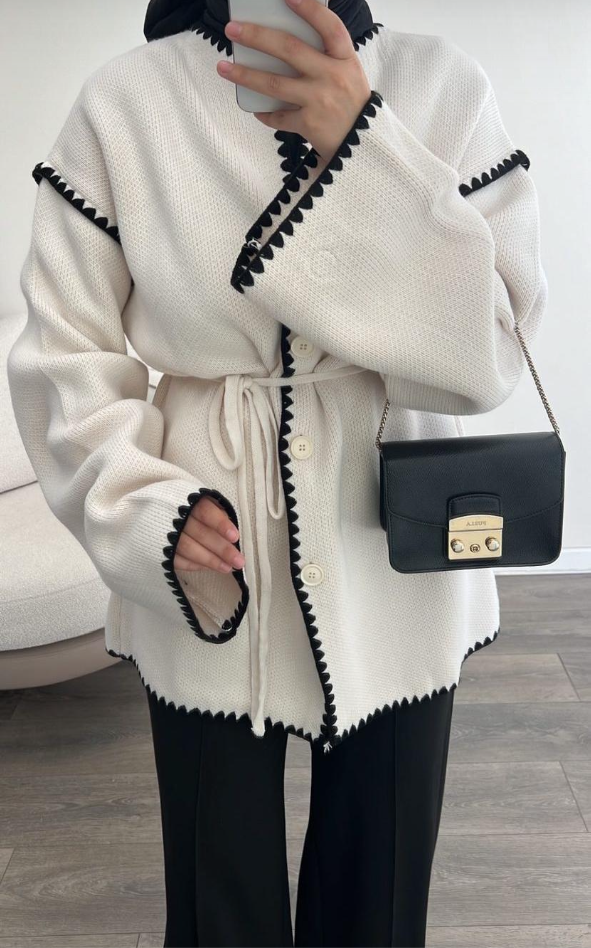 GILET AVEC CEINTURE écru