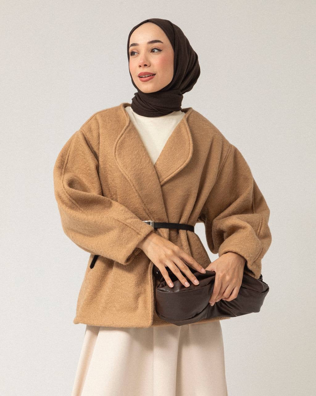 VESTE AVEC CEINTURE cappuccino