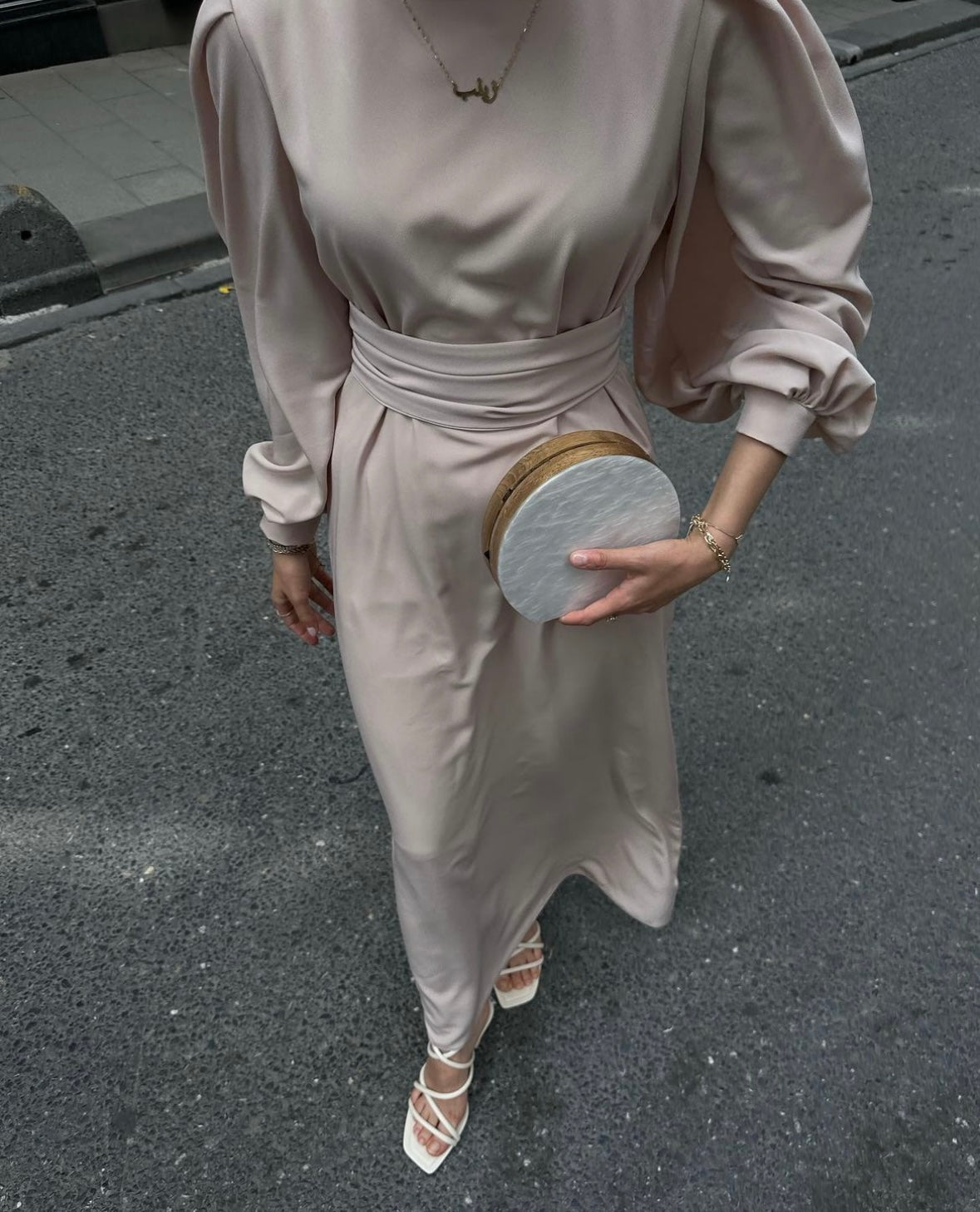ROBE NORA taupe