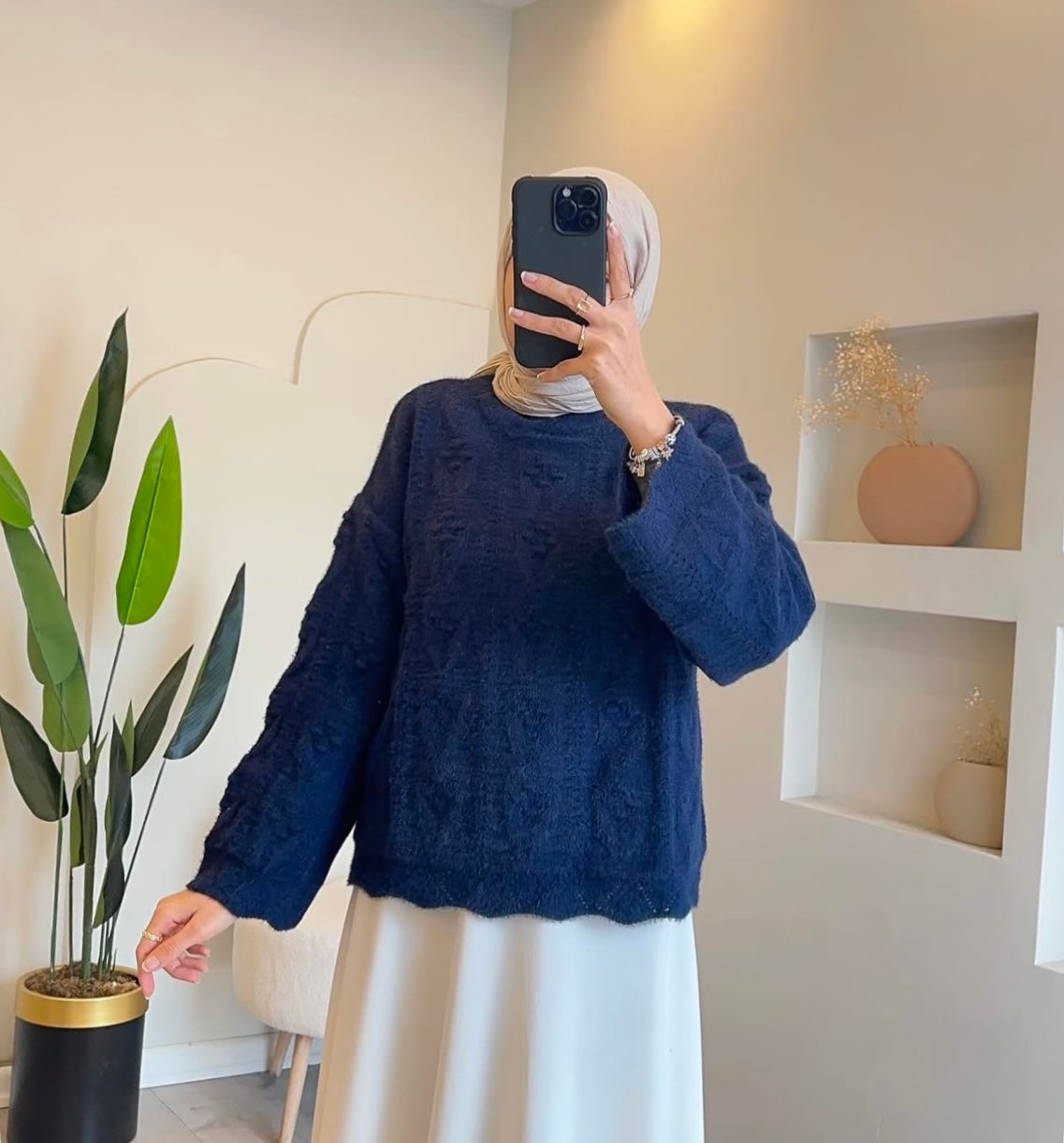 PULL EN TRICOT bleu marine