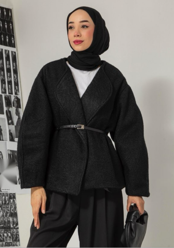 VESTE AVEC CEINTURE noir