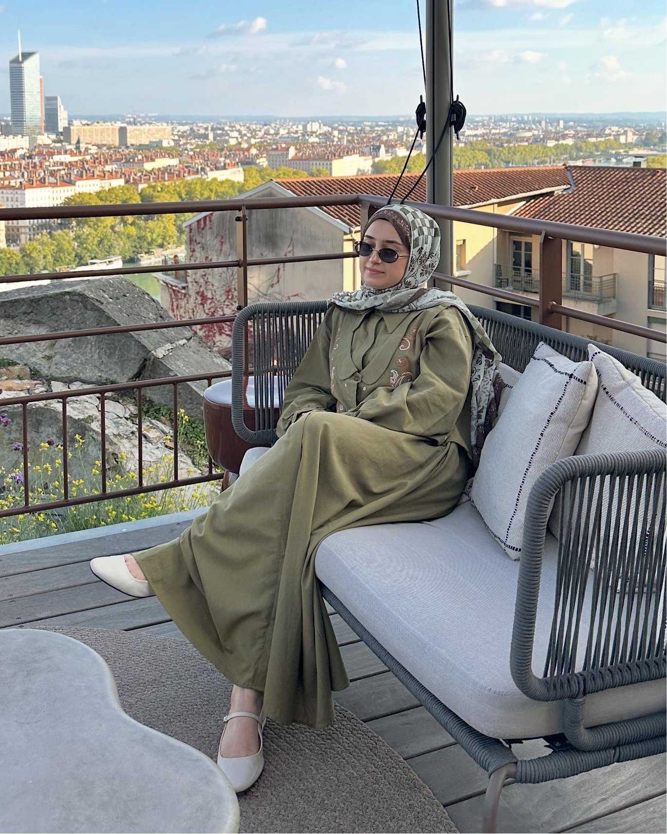 ROBE GILET BRODÉ kaki