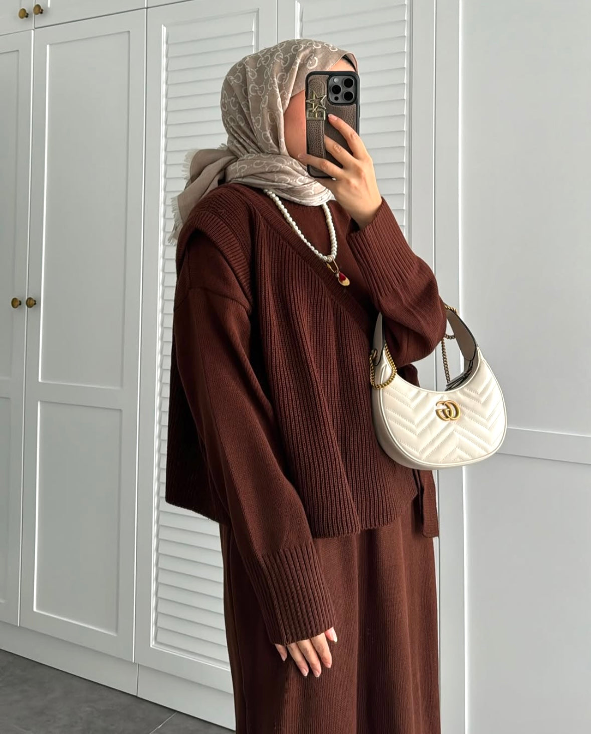 ENSEMBLE TRICOT marron