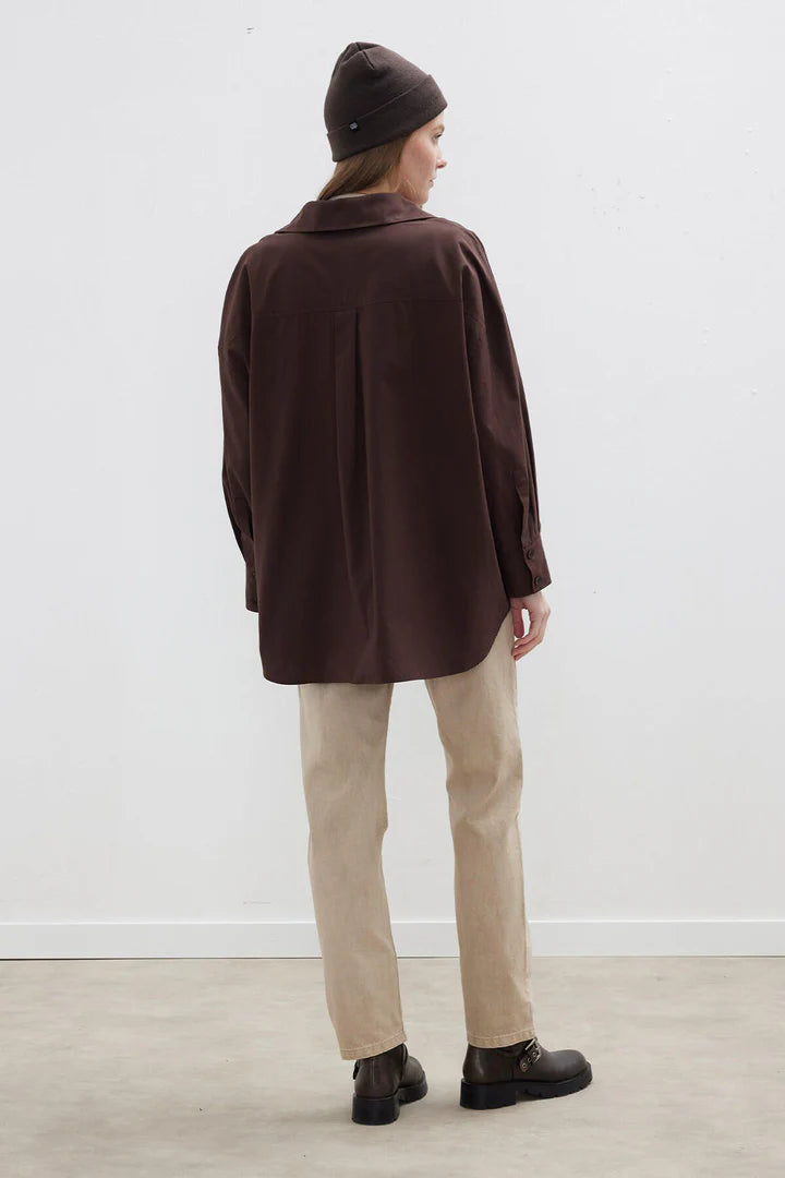 CHEMISE OVERSIZE MARRON