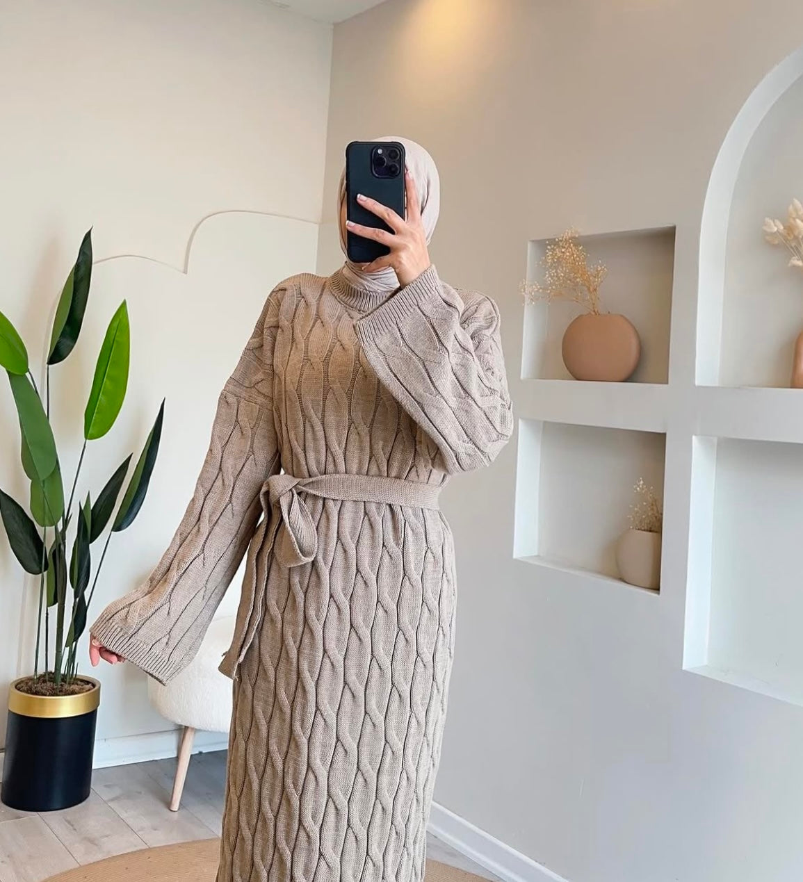 ROBE TRICOT taupe