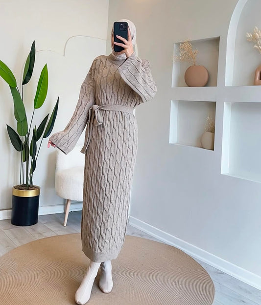 ROBE TRICOT taupe
