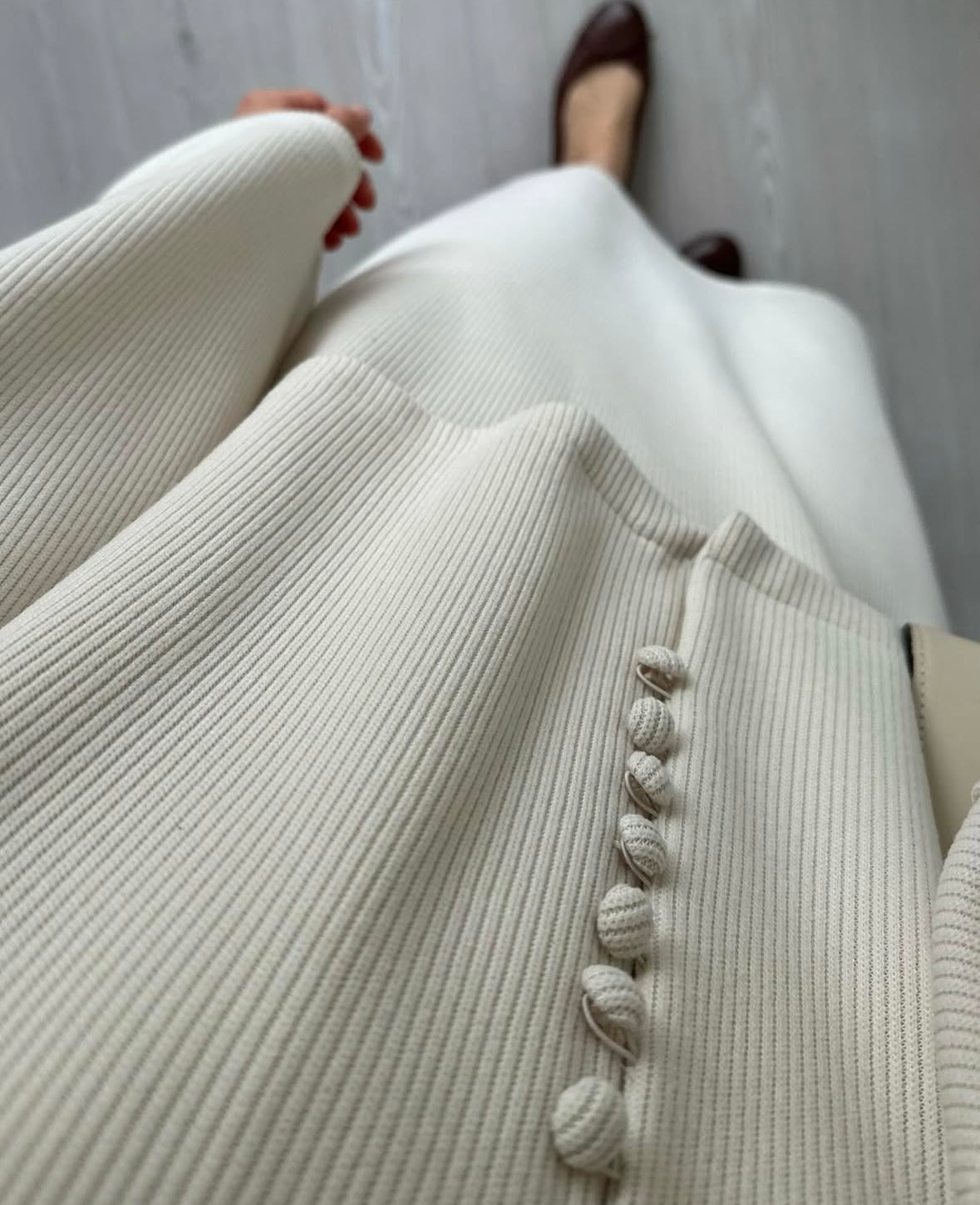 ROBE EN TRICOT AVEC GILET écru