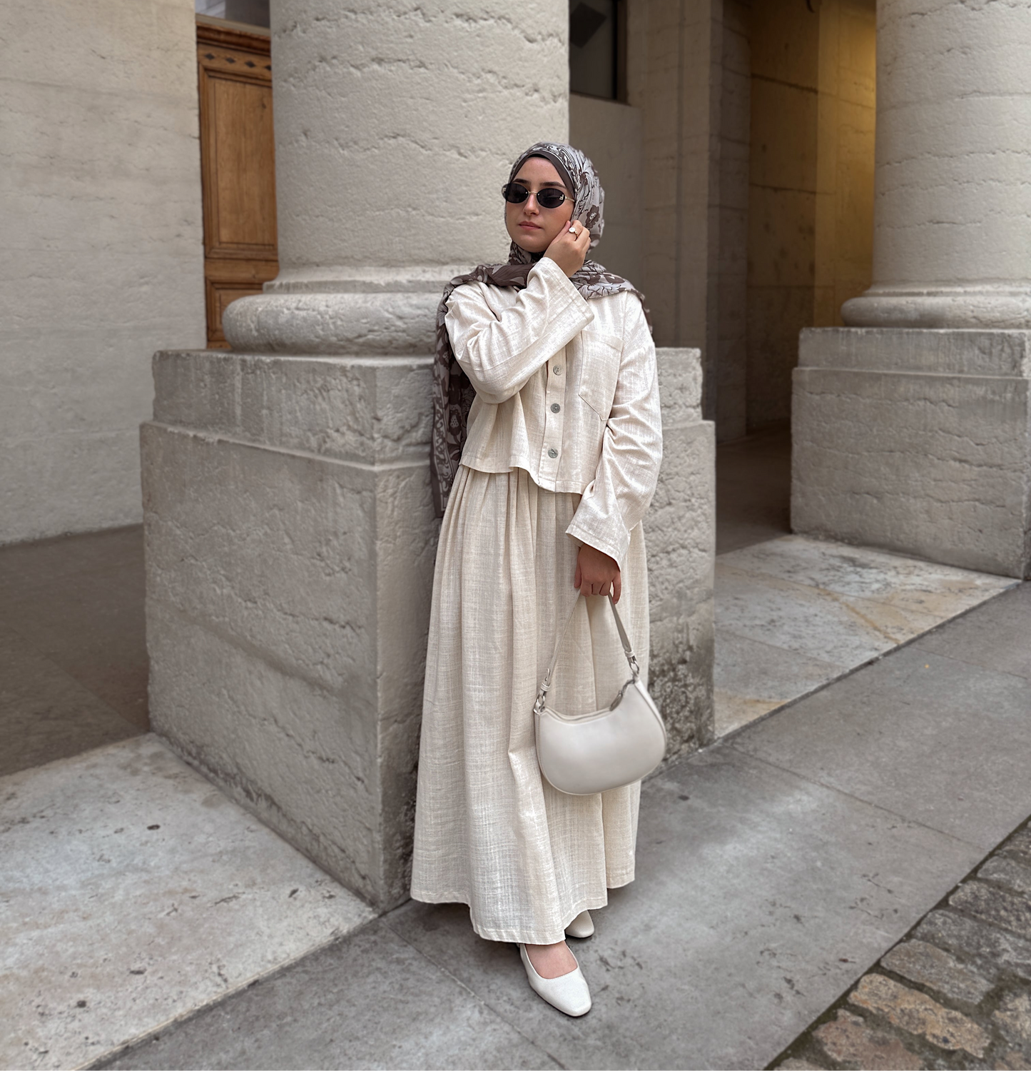 ENSEMBLE EN COTON écru