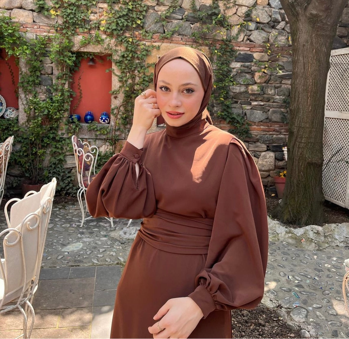 ROBE NORA marron