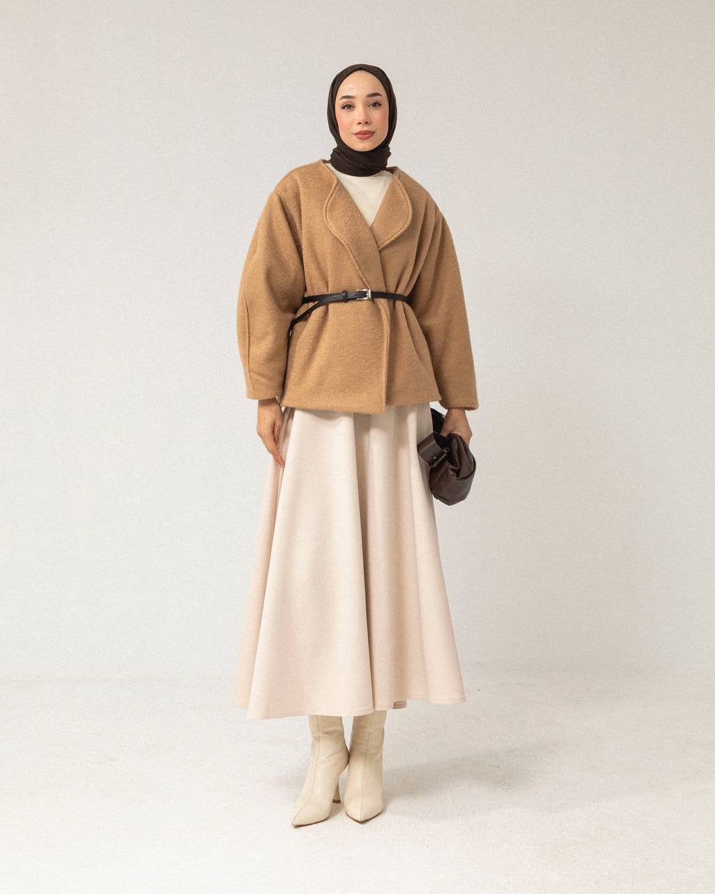 VESTE AVEC CEINTURE cappuccino