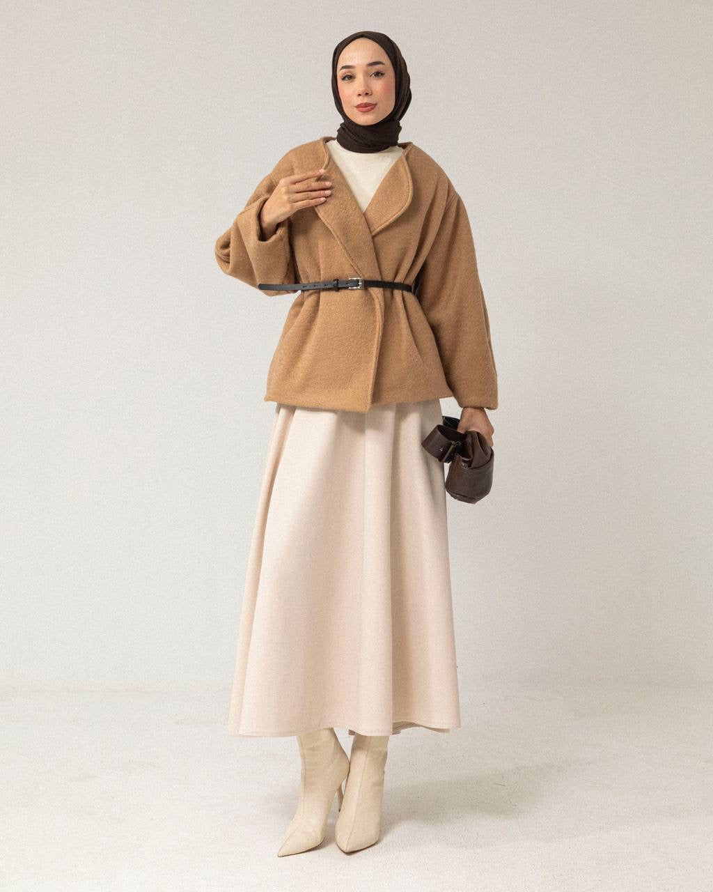 VESTE AVEC CEINTURE cappuccino