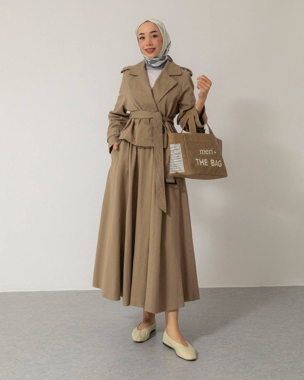 ENSEMBLE TRENCH marron