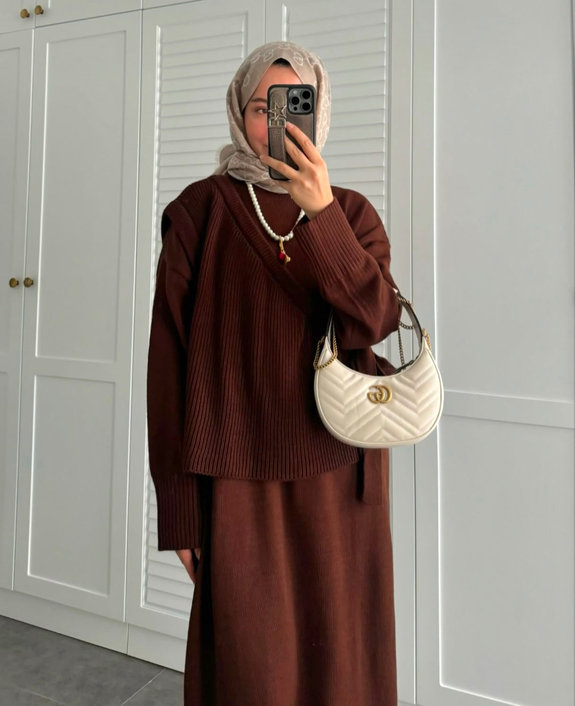 ENSEMBLE TRICOT marron