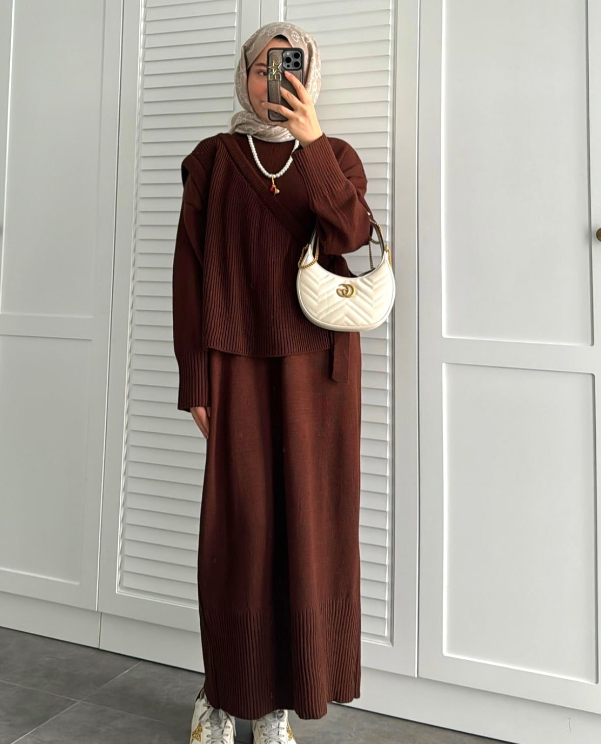 ENSEMBLE TRICOT marron