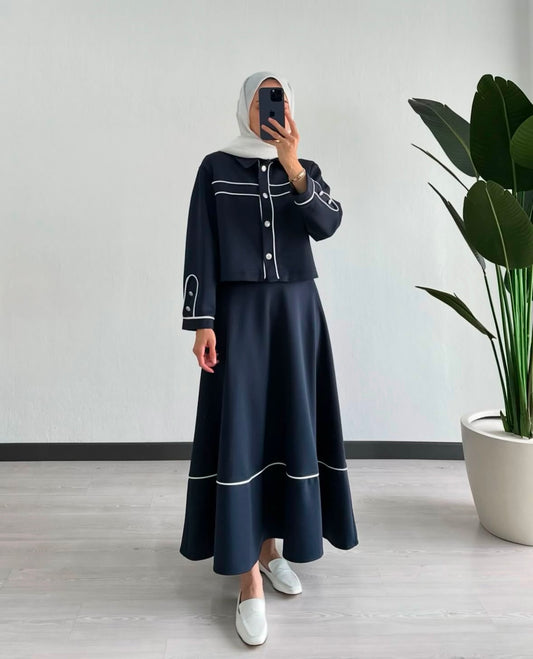 ENSEMBLE JUPE bleu nuit