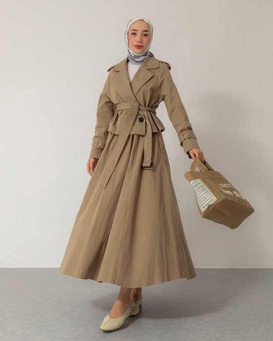 ENSEMBLE TRENCH marron