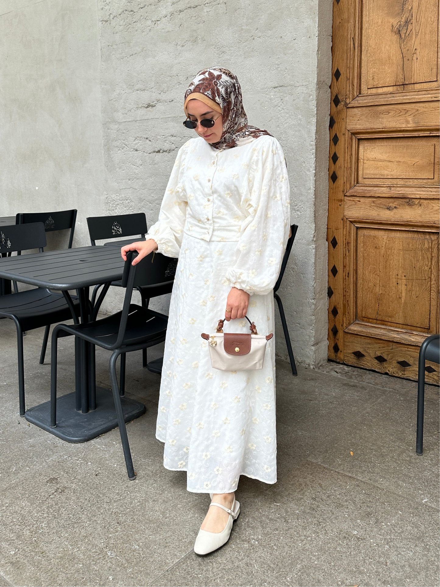 Jupe et Chemise Brodé beige