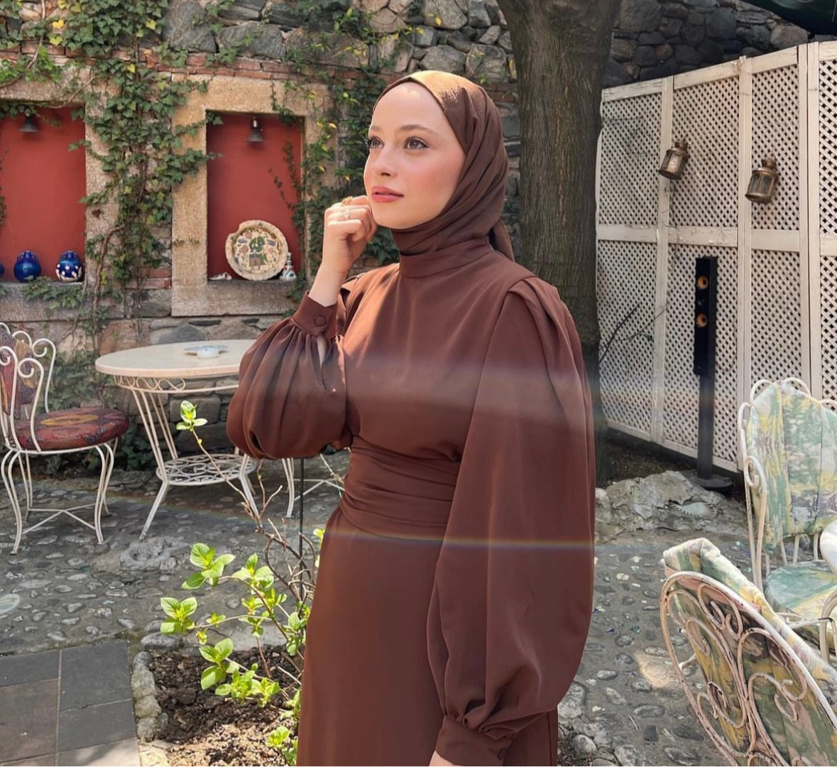 ROBE NORA marron