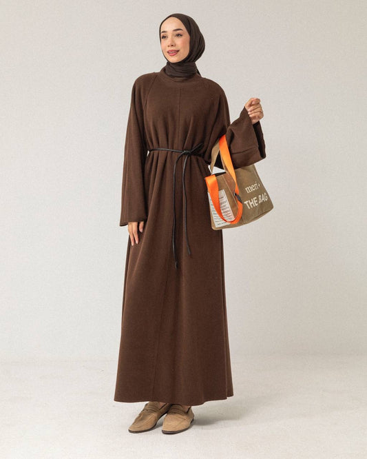 ROBE AVEC CEINTURE marron