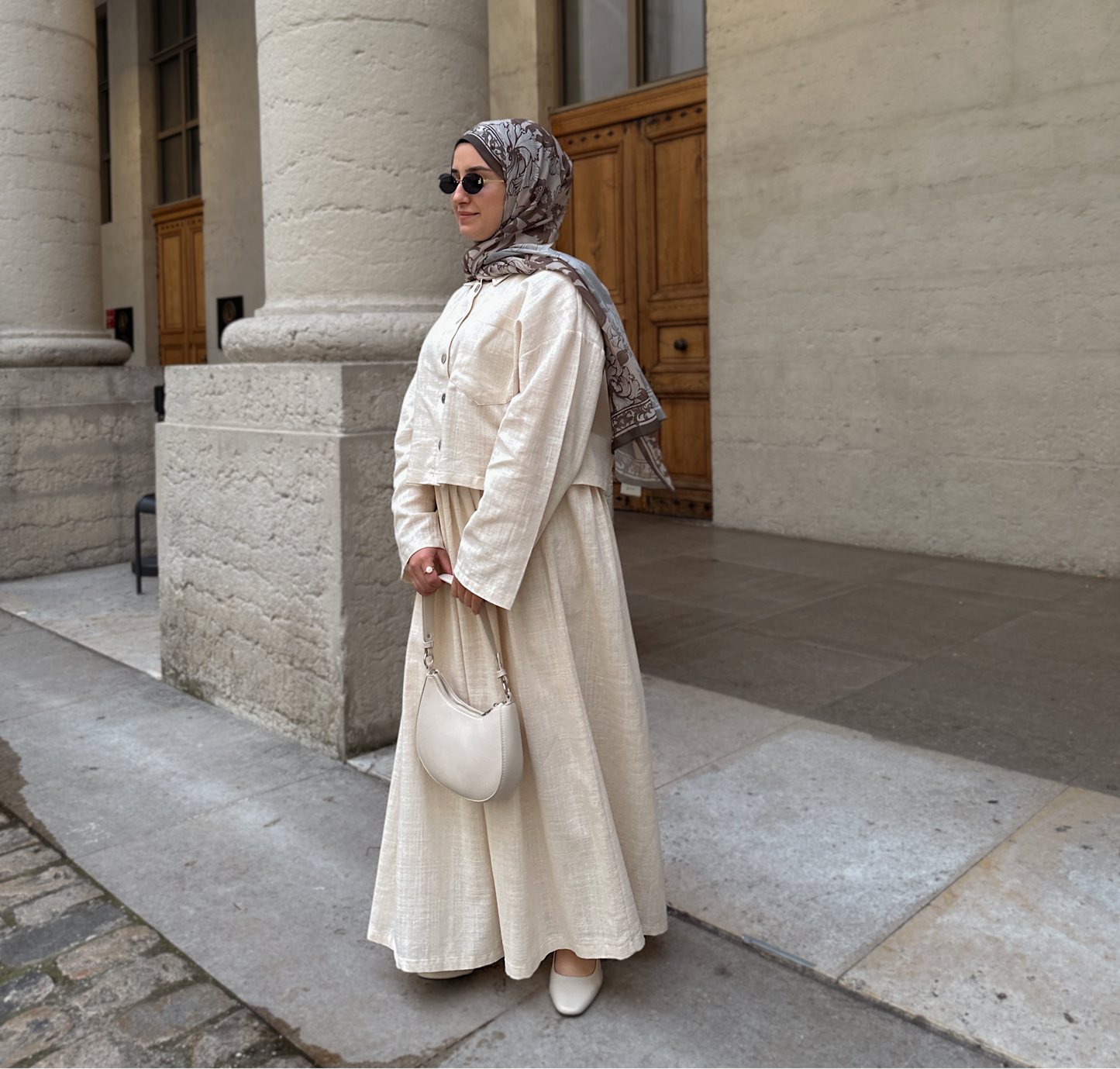 ENSEMBLE EN COTON écru