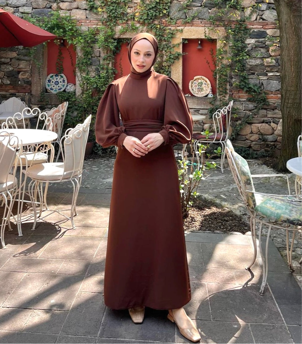 ROBE NORA marron