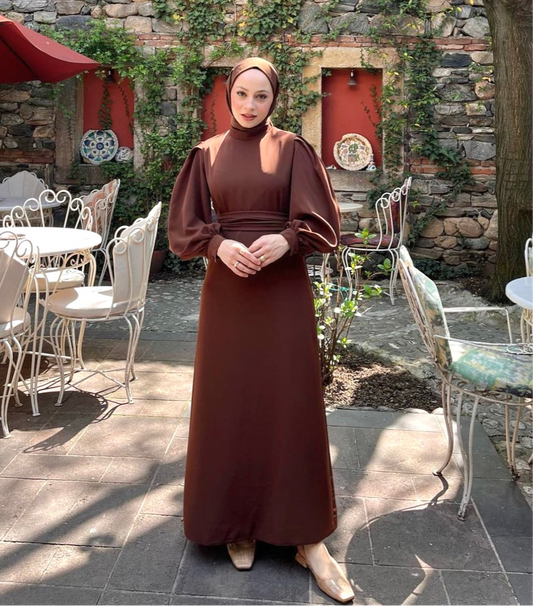 ROBE NORA marron
