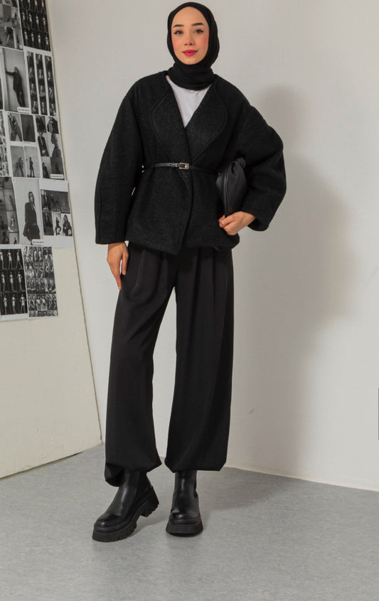 VESTE AVEC CEINTURE noir