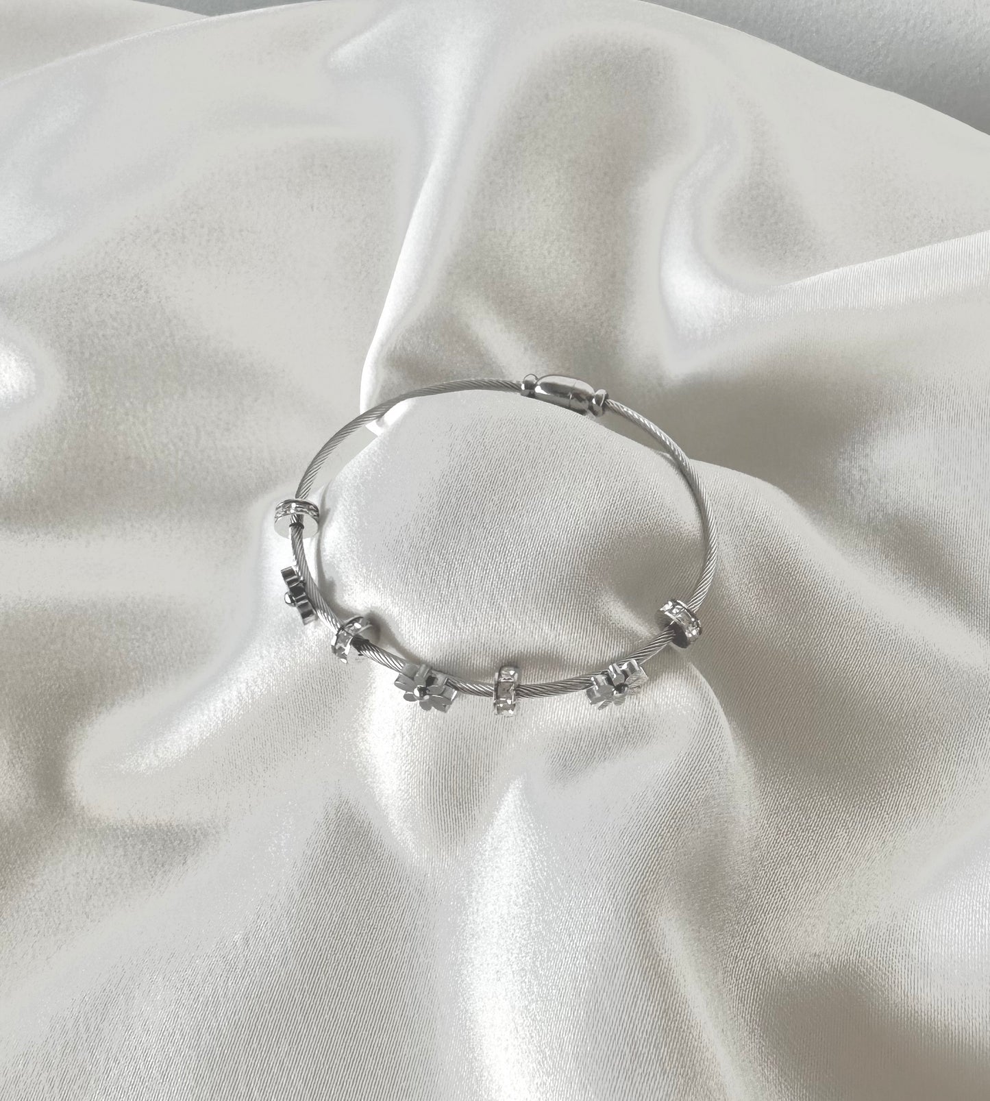BRACELET À FLEUR ARGENT