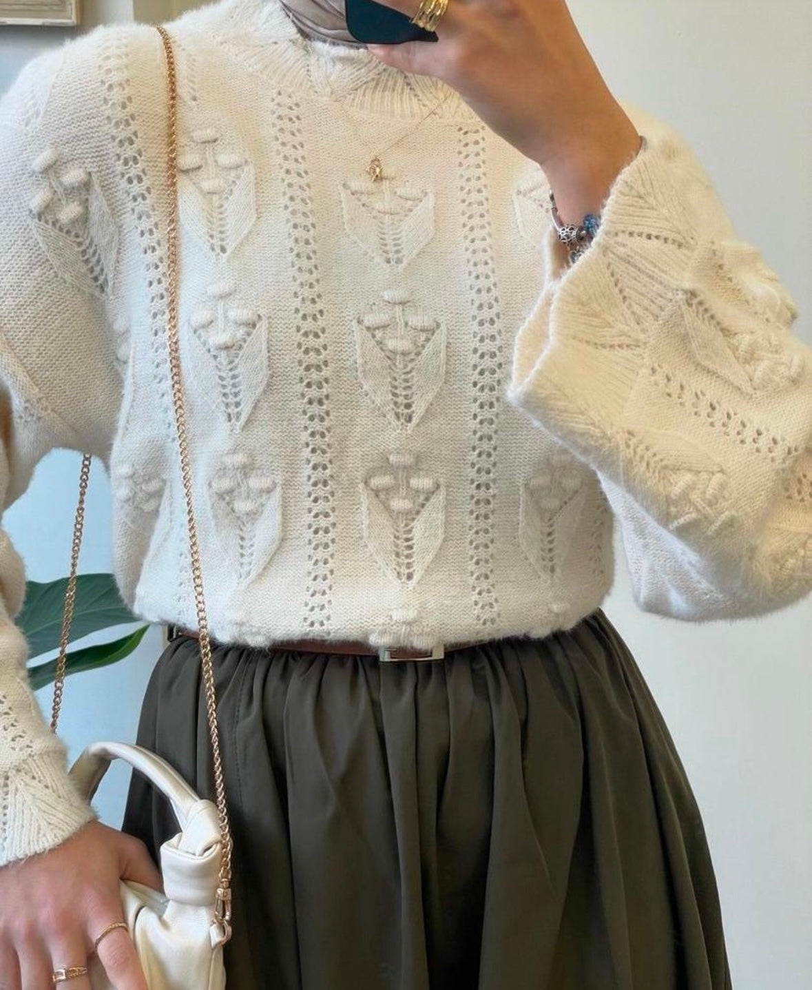 PULL EN TRICOT écru