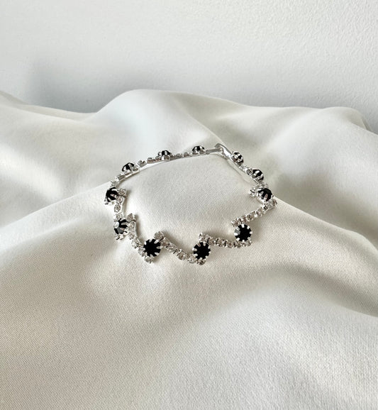 BRACELET PERLE NOIR ARGENTÉ