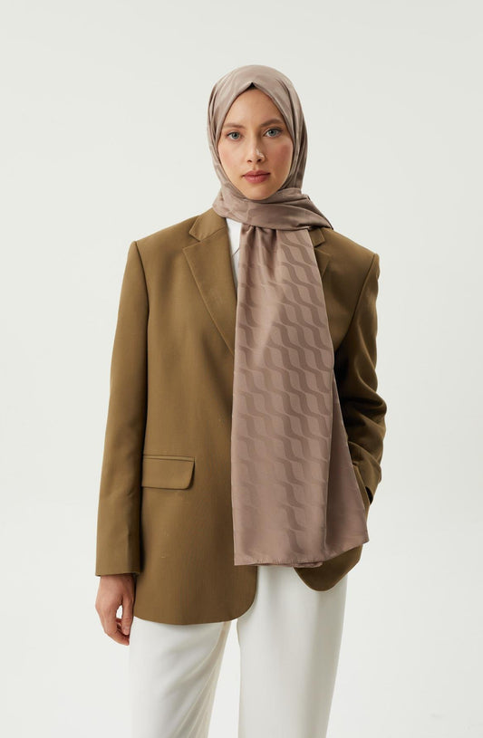 JACQUARD CHÂLE taupe foncé