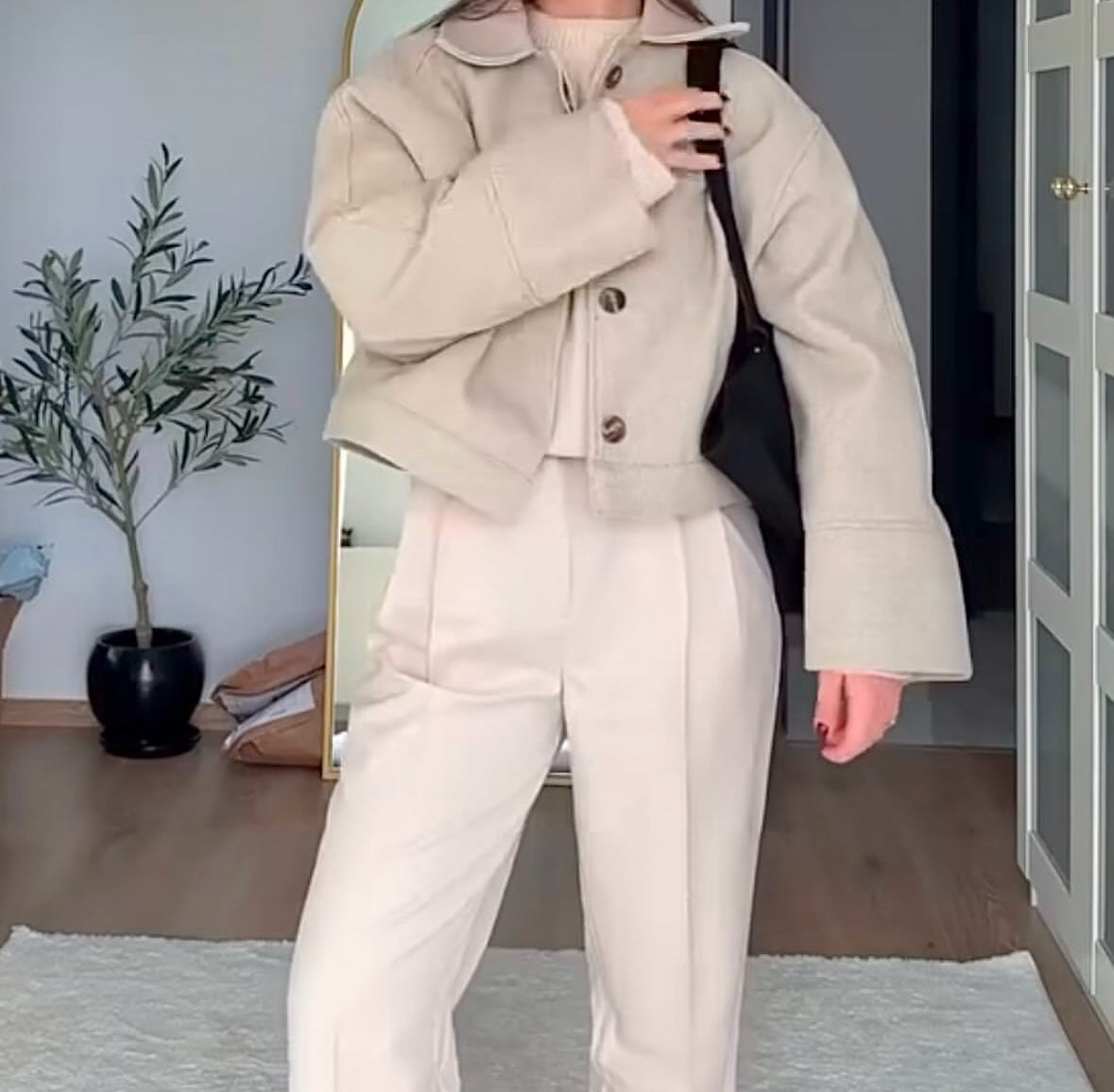 VESTE À BOUTON beige
