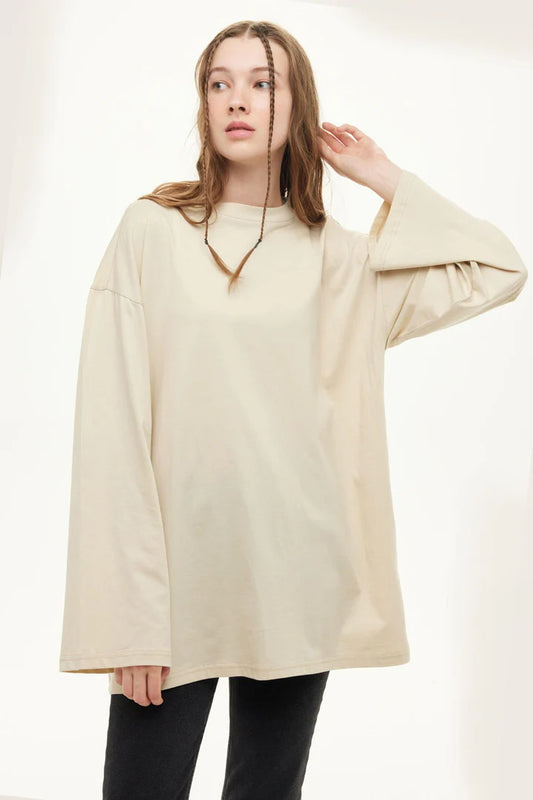 PULL OVERSIZE BEIGE