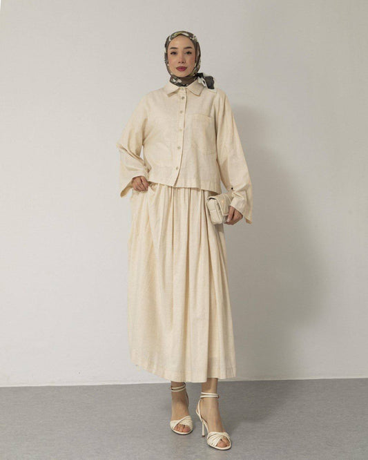 ENSEMBLE EN COTON écru