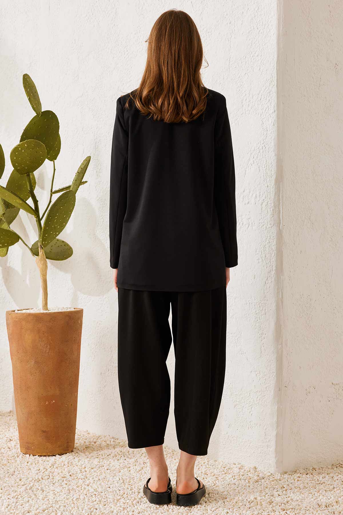 VESTE À BOUTONNAGE CROISE NOIR